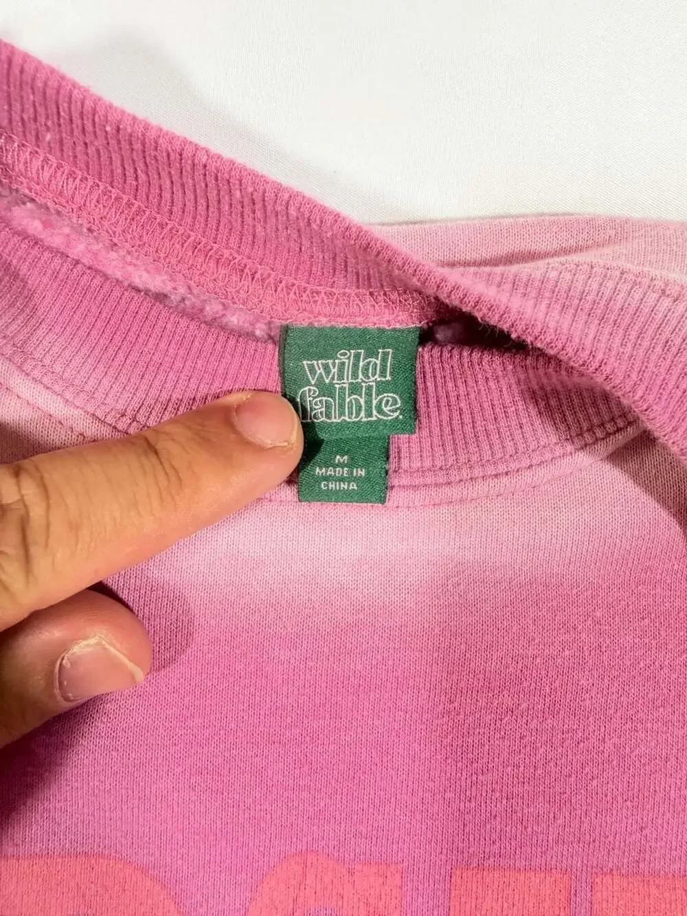 Wild Fable Varsity 33 Basketball Pink Mineral Wash Crewneck Sweatshirt - Picture 2 of 6
